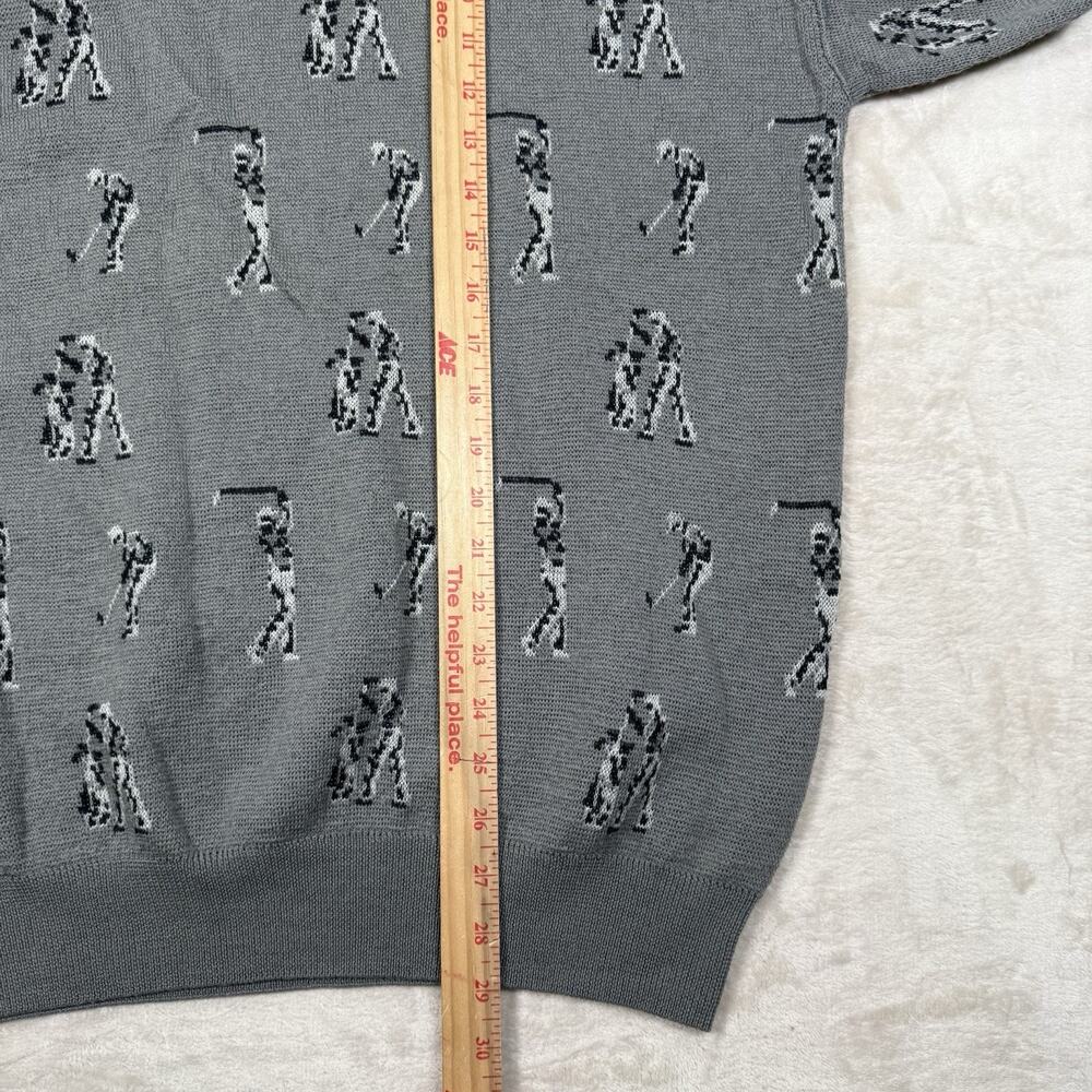 VTG Lacoste International Tour Golf AOP V-Neck Sweater 100% Wool Men’s Size XL - Picture 6 of 6